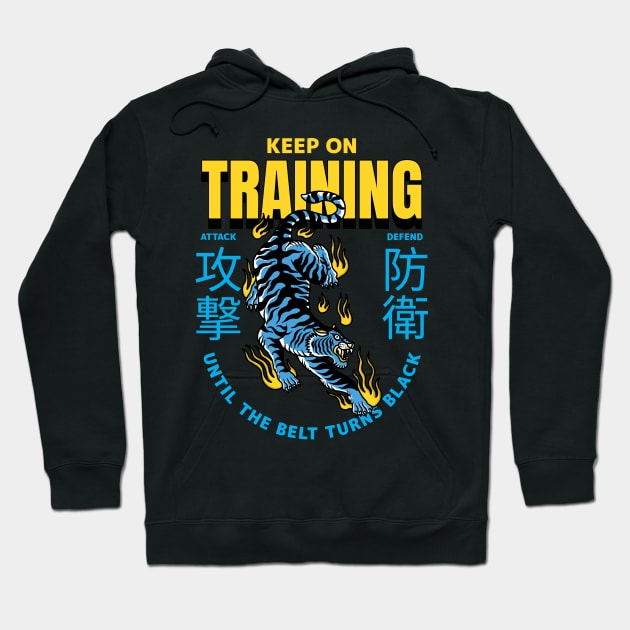 Keep training until the belt turns black Hoodie by Turtokart